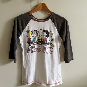 Peanuts gang baseball jersey style t-shirt